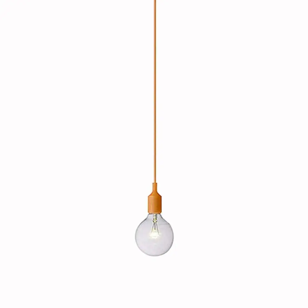E27 Chandelier Simple Living Room Bedroom Cafe Decoration Chandelier base e27 lamp holder Pendant lamp Ceiling color lamp holder - Цвет: Orange