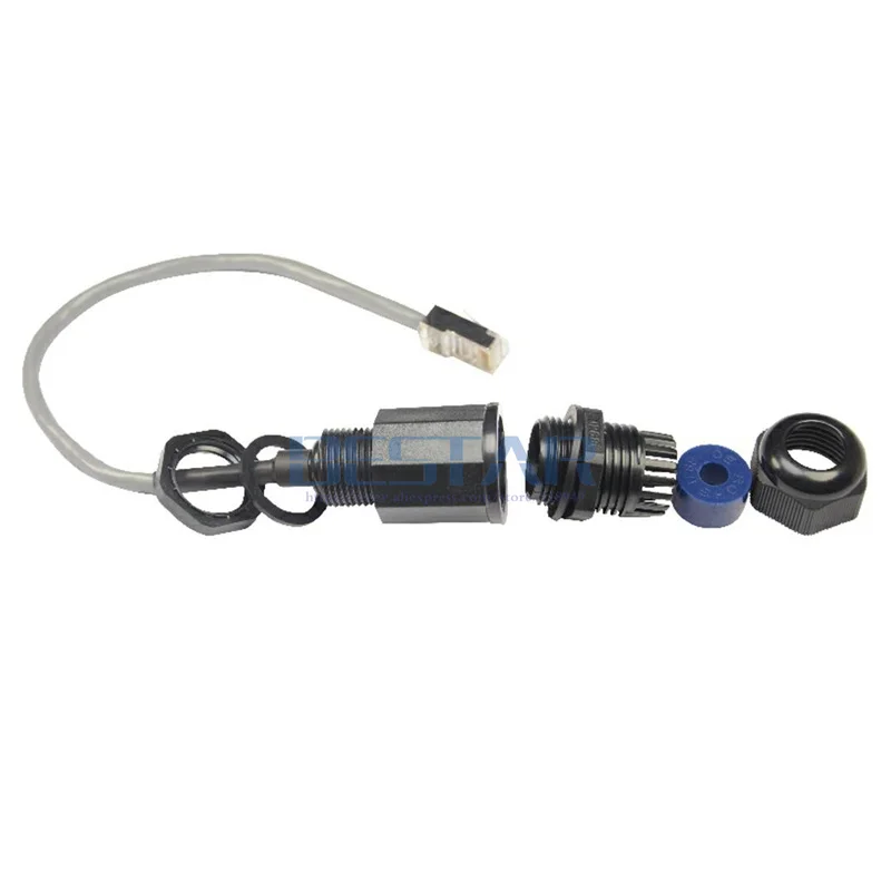 Водонепроницаемый Штекерный разъем RJ45 CAT5E Ethernet LAN RJ 45 штекер гнездо AP outdoor M20 nut IP68