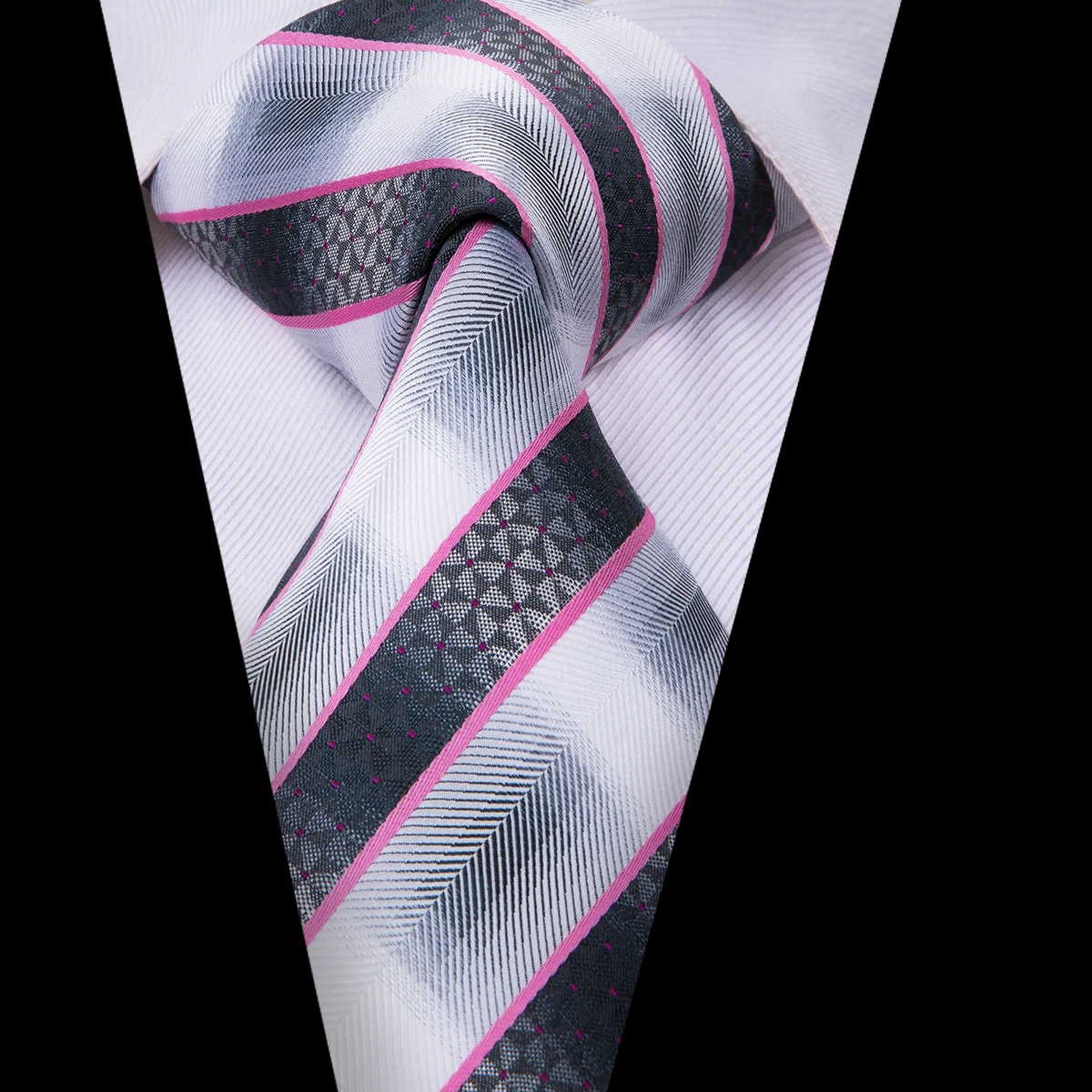 Hi Tie 2019 Новинка полосатые галстуки для мужчин 100% шелк мужской комплект галстука