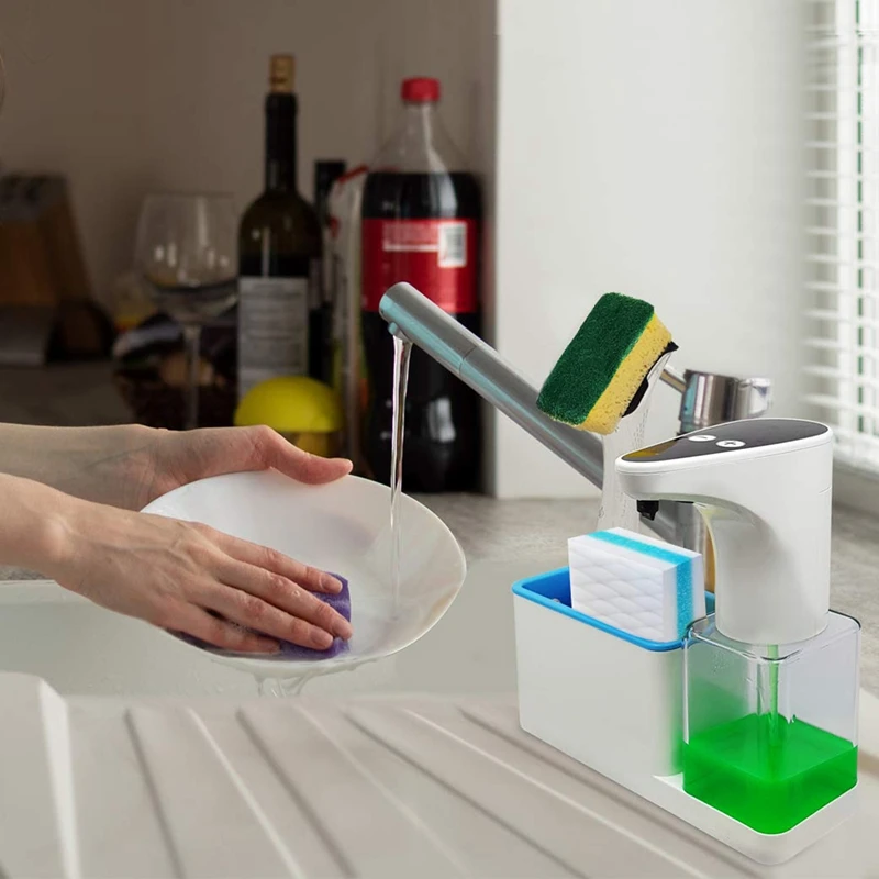 Премиум 15 унций диспенсер для кухонного мыла с держателем губки автоматическая и