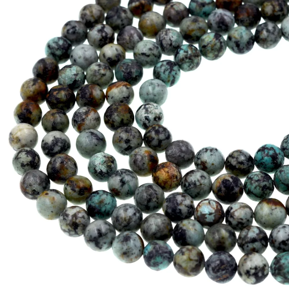 Оптовая продажа 10 мм круглые натуральные синие фотобусины полная нить|african turquoise