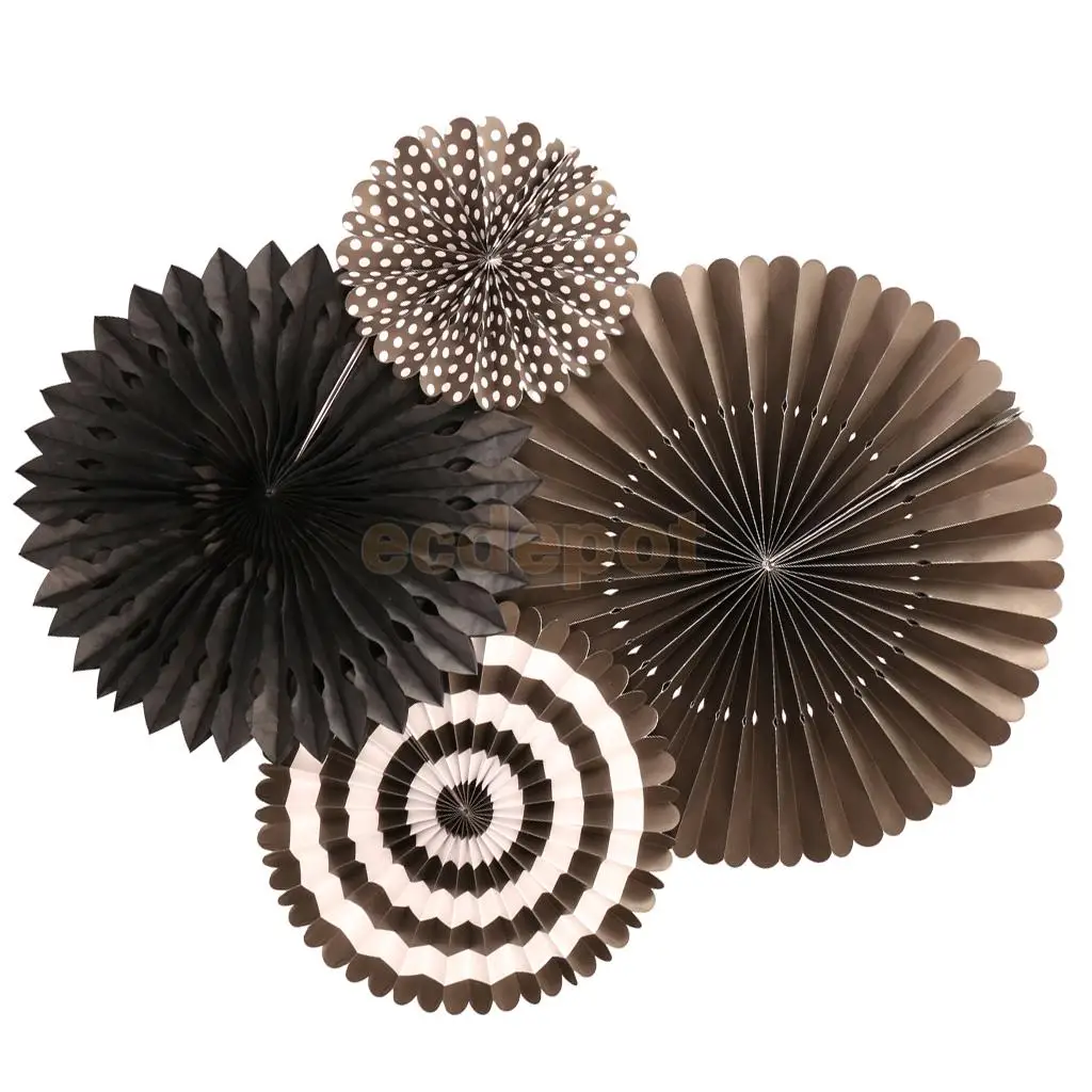 Набор из 4 шт. тканевых бумажных колес Складной Подвесной веер декорация для