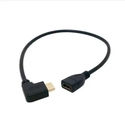 HDMI 1 4 19pin Ethernet и 3D Тип A левый Угловой 90 градусов к женскому удлинительному кабелю 0
