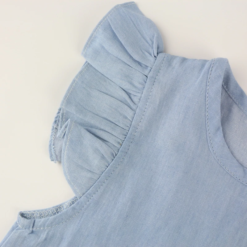 New Denim Baby Girl Dress Pleated Sleeveless Cute Princess Children Clothing Girls Dresses Summer 2018 Casual Kids Clothes | Детская