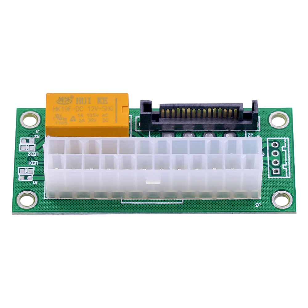 CHIPAL 10 шт. двойной PSU адаптер 15Pin SATA к 24Pin синхронизации синхронный Starter карты ATX Molex