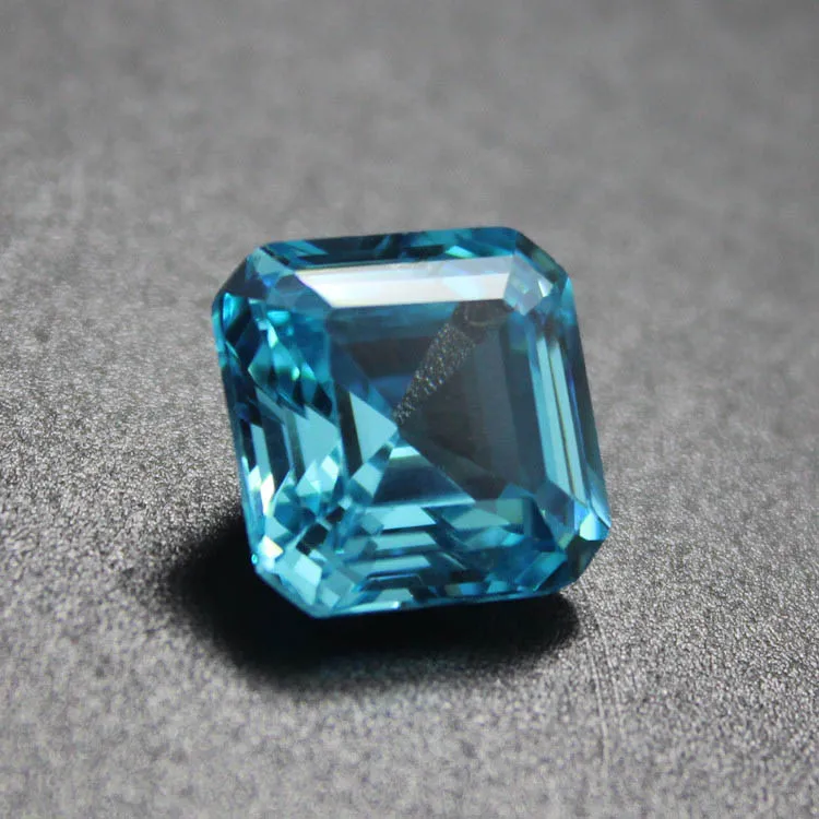 

square shape cut faceted Stones beads brazil sea blue loose stone for jewelry making DIY