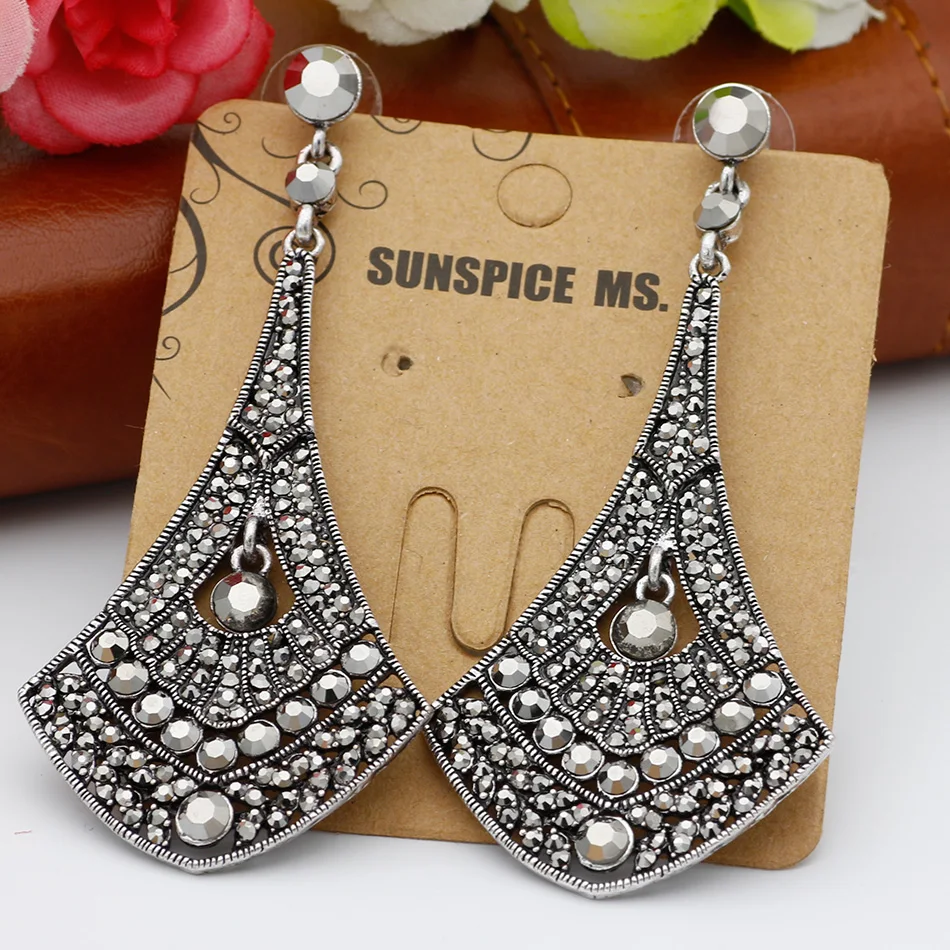 Серьги под старину золото длинные серьги с кристаллами|earrings antique gold|earrings antiquejewelry