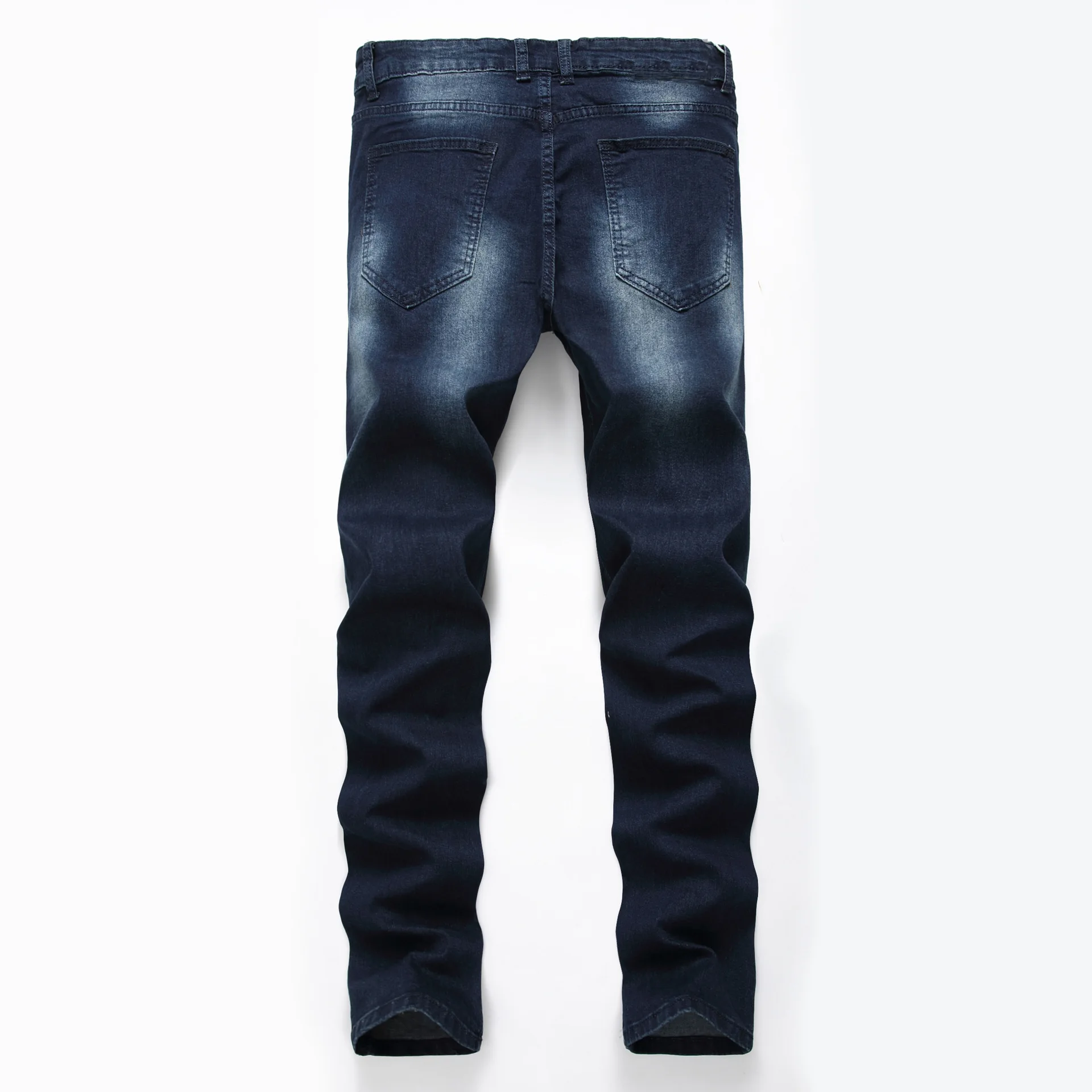 Silentsea серый Рваные джинсы Для мужчин простой Denim Тощий бренд Slim Fit Марка Жан брюки плюс Размеры байкерские джинсы
