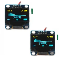 10pcslot blue color 128x64 oled lcd led display module for arduino 0 96 i2c iic serial new original with casei
