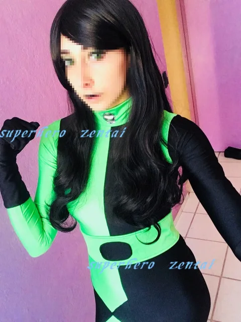 Kim Possible Shego костюм женский супергероя для костюмированной вечеринки на Хэллоуин