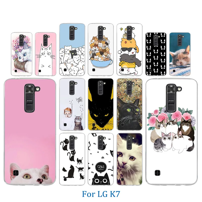 Мягкий силиконовый чехол с роскошным рисунком кошки удачи для LG K7/Tribute 5 LS675/X210 X210DS
