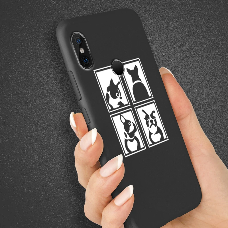 Цветной Матовый Мягкий силиконовый чехол для Xiaomi Redmi Note 5 6 Pro 5A 7 Prime S2 Go черный