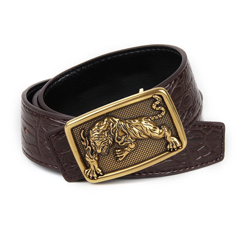 Aburo новые джинсы riem ковбой Классический Крокодил stijlvolle riemen mannen glad gesp taille riem джинсы