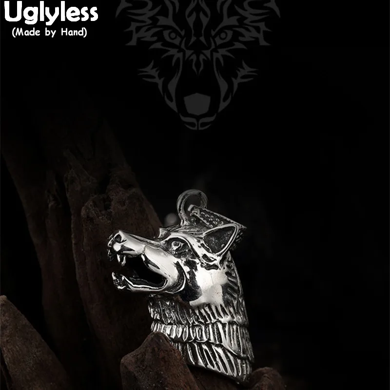 Uglyless Real 925 пробы серебряные мужские полые фотообои без цепи Этнические тибетские