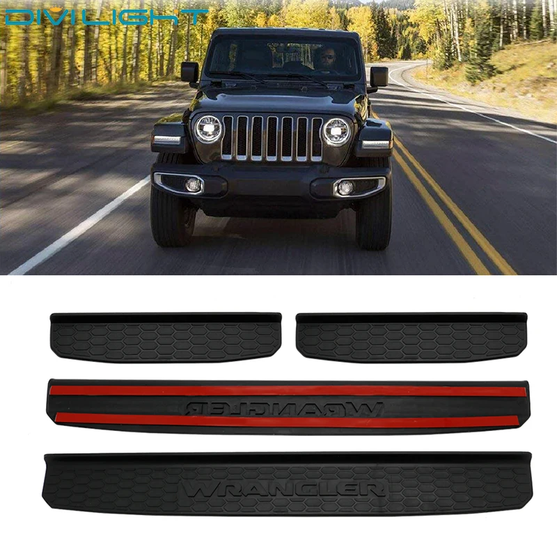 Для Jeep Wrangler JL Черный дверной порог протектор накладка Входная Защитная Накладка Передние Задние предохранительные щитки