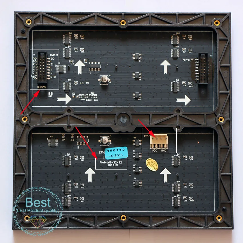 Полноцветный светодиодный дисплей P6 для помещений модуль s 32x32 пикселей