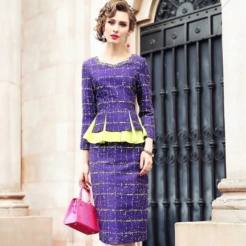 Офисное женское платье-карандаш большого размера 2018 Новое весенне-осеннее