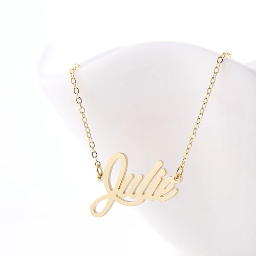 AOLOSHOW штампованное ожерелье с названием &quotJulie&quot надписью женское из нержавеющей