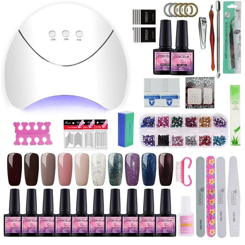 KIT 06 Профессиональный набор гель-лаков для ногтей для маникюра Набор 36 Вт УФ светодиодный светильник 10 шт. впитывающий Гель Набор лаков маникюрные инструменты набор для нейл-арта - Цвет: KIT 06