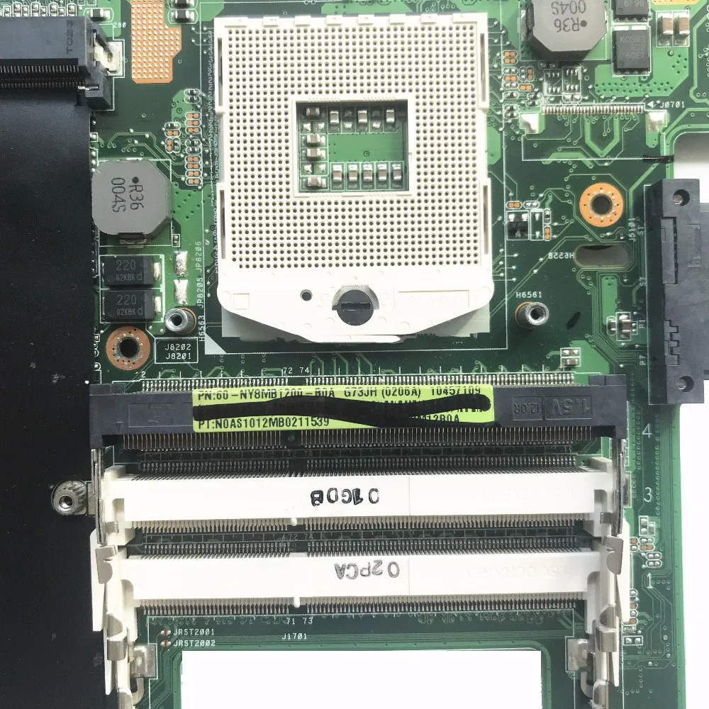 Стильный материнская плата для ноутбука ASUS G73JH серии 4 слота G73 REV: 2,0 60-NY8MB1200 HM55 DDR3 Поддержка i7 процессор