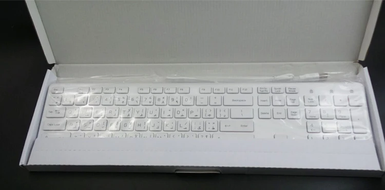 MAORONG TRADING белая Проводная клавиатура полноразмерная ультратонкая Арабская