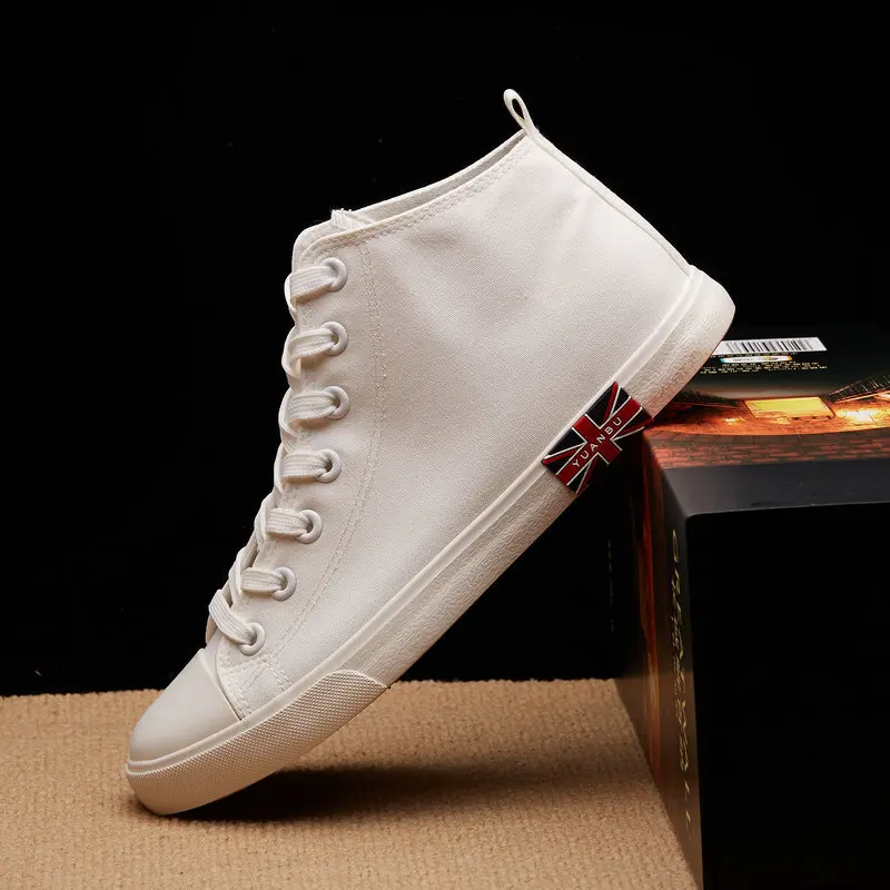 England Style High Quality Solid White and Black Men Top Sneakers Spring Autumn Male Flat Casual Shoes |