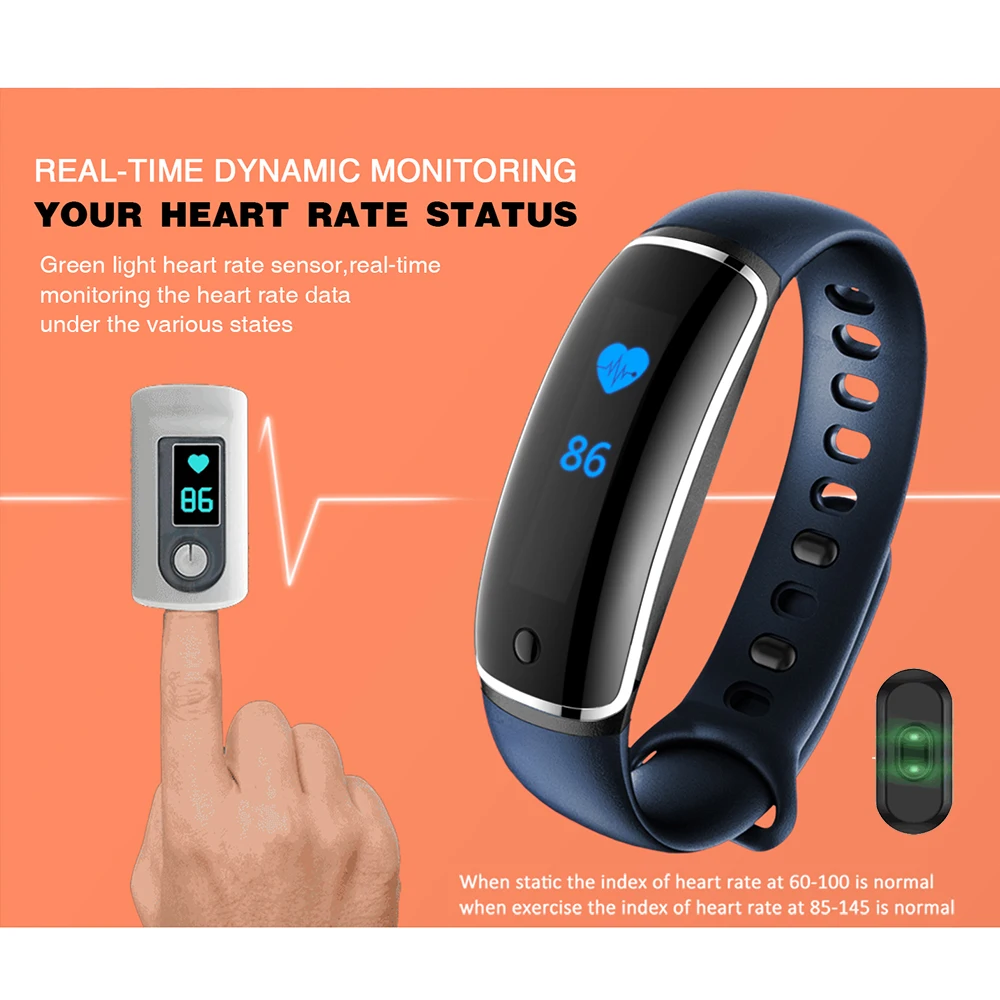 B-копания Фитнес трекер Водонепроницаемый сердечного ритма Мониторы