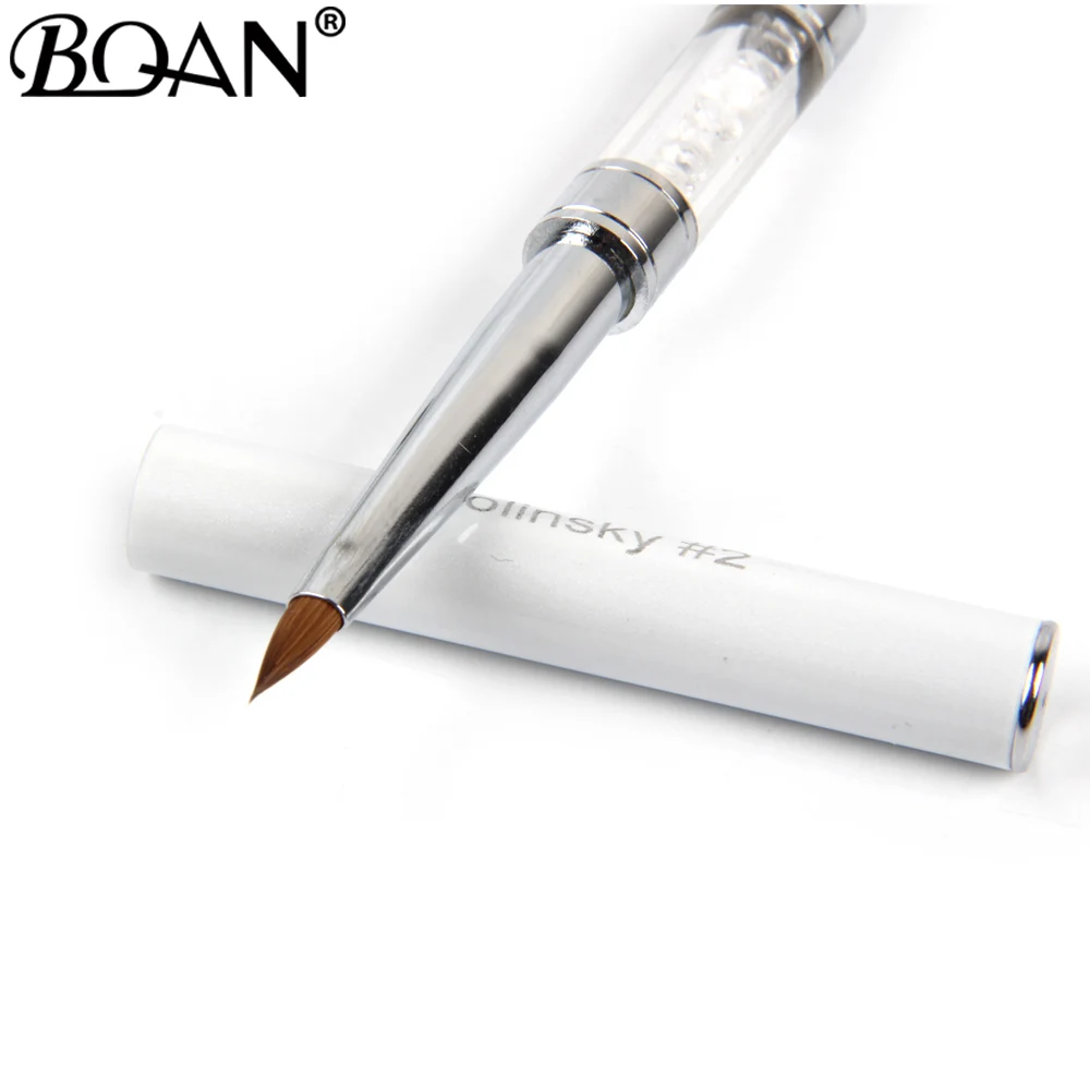 BQAN#2#6 колинский из соболя для ногтей художественная щетка двойные головки акриловые кисти для ногтей ручка со стразами ногти DIY инструмент для маникюра