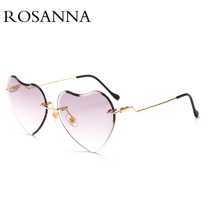 Женские солнцезащитные очки в форме сердца ROSANNA розовые фиолетовые коричневые