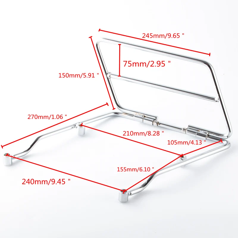 Универсальное хромированное седло для мотоцикла 24 см Опорные кронштейны