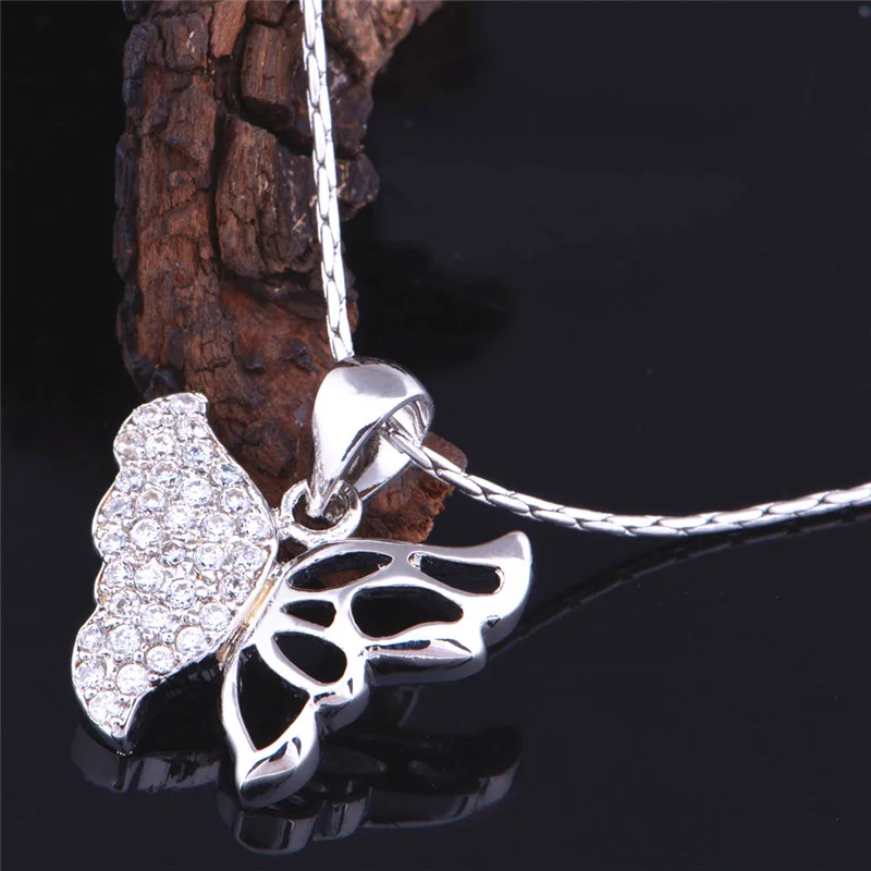 Ожерелья-бабочки кулоны украшения для женщин новые женские серебряные