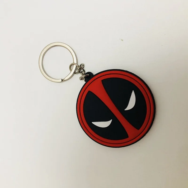 С принтами "Marvel", "Мстители", мультфильм ПВХ брелок фильма «Дэдпул»; рубашки; Модная Новинка смешной кулон брелок ювелирные изделия аксессуары Llaveros Chaveiros подарок
