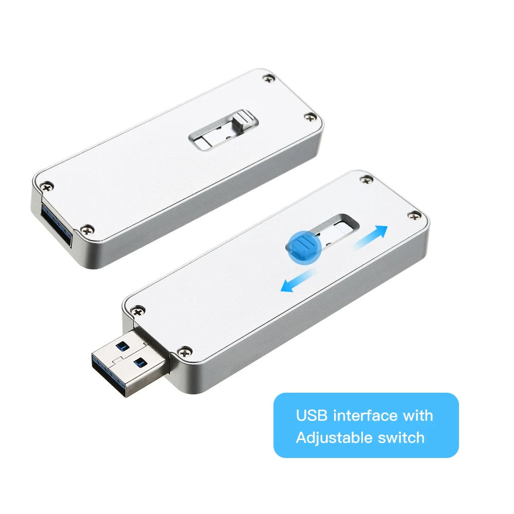 Универсальный портативный жесткий диск NGFF / M.2 SSD на USB 3 0 тип А выдвижной Золотой