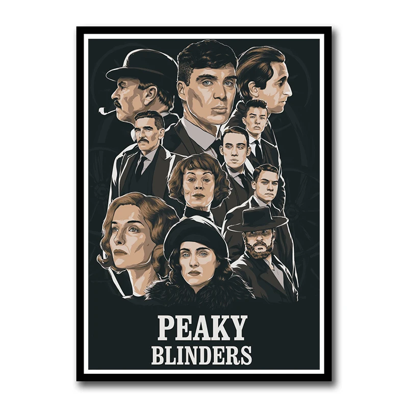 Movie TV Peaky Blinders White Coated Paper Posters Wall Decor Painting for Living Room Home Decoration Frameless