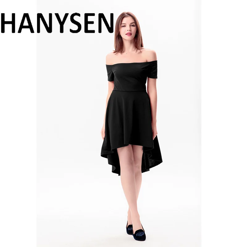 Горячая Продажа Женщины Новая Мода Dress Sexy Клуб Тонкий Slash Шеи С Коротким Рукавом