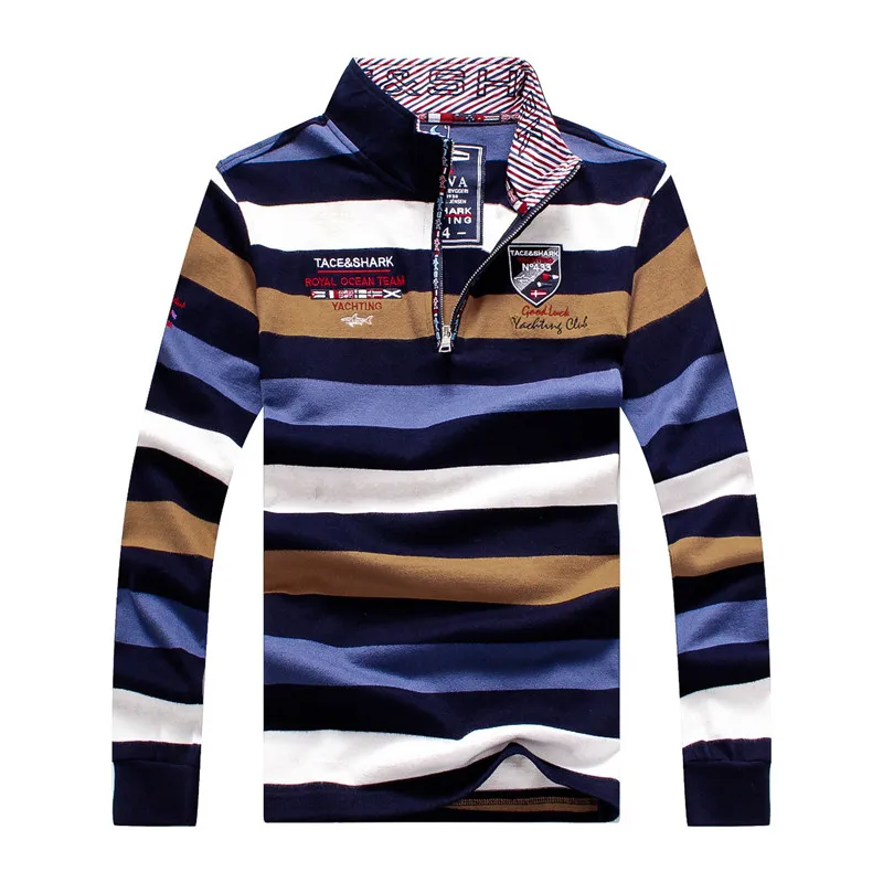 Мужская футболка поло Tace & shark зимняя рубашка из чистого хлопка с воротником