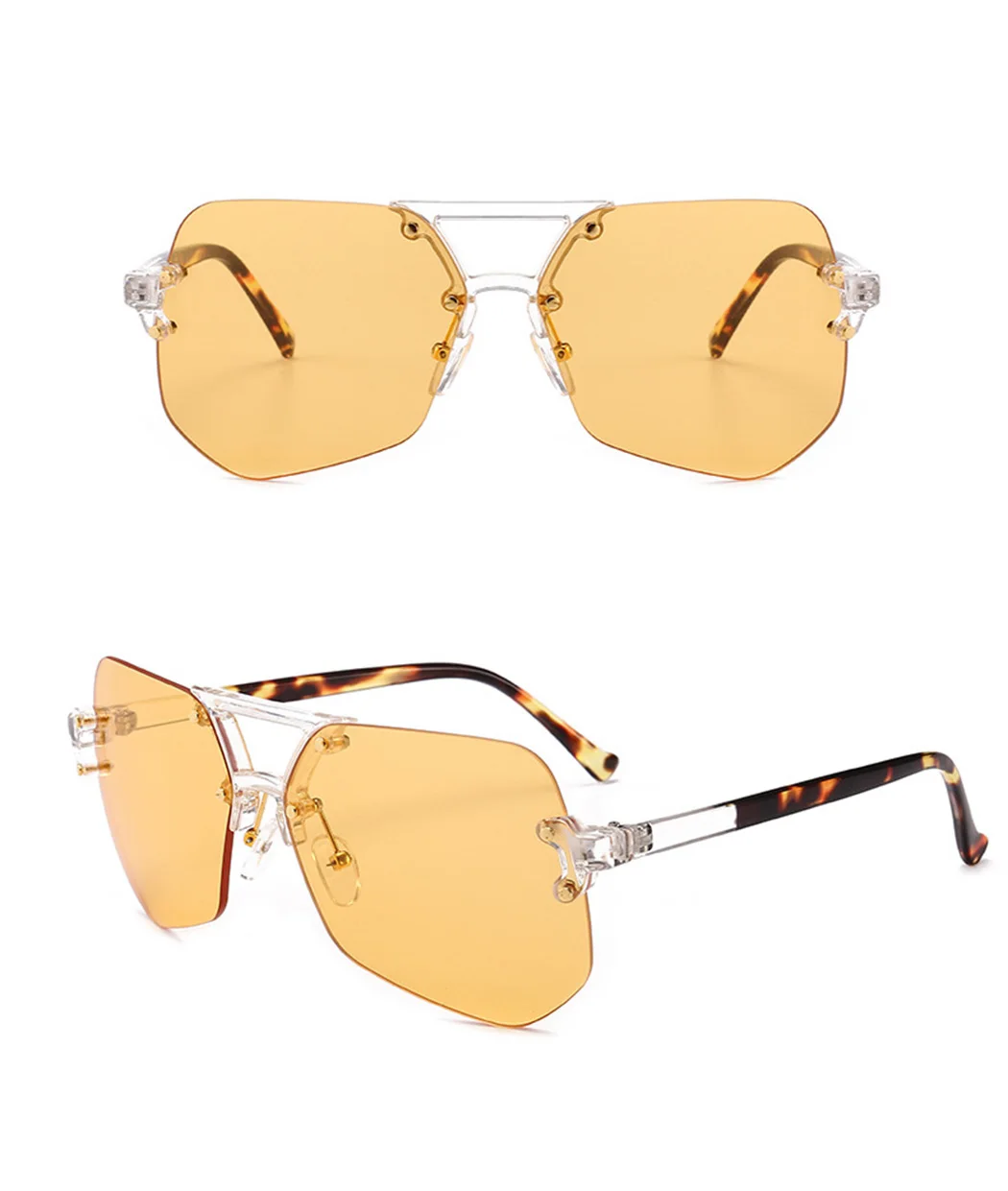 Мужские и женские негабаритные солнцезащитные очки винтажные нестандартные без