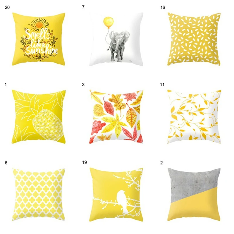 Новинка наволочка 1 шт. Полиэстеровая Желтая подушка диванная на талию