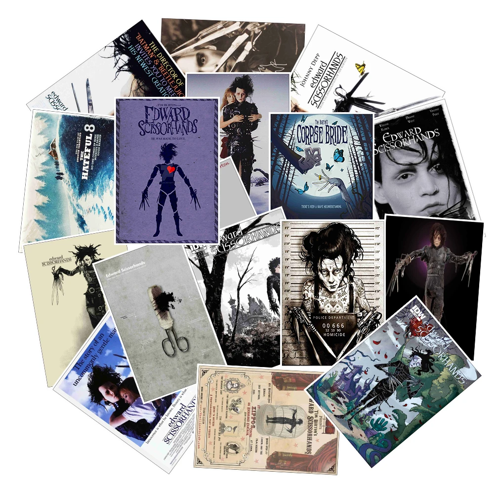 25Pcs/Lot Waterproof Movie Edward Scissorhands PVC Stickers For Laptop Motorcycle Skateboard Luggage Decal Toy Sticker