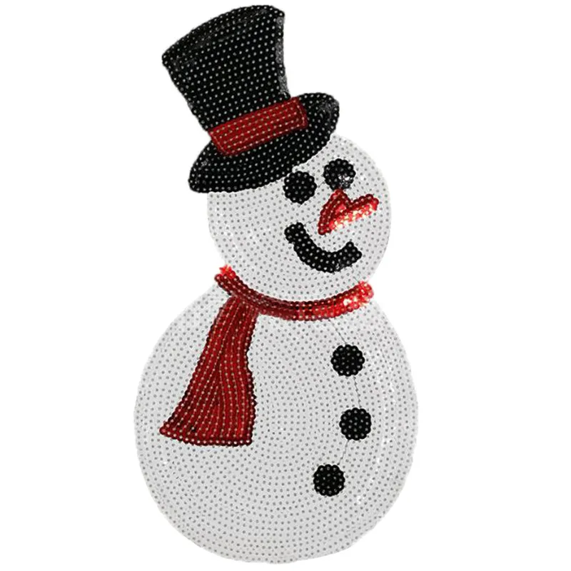 

Clothing Women Shirt Top Patch Cartoon snowman Sequins deal with it T-shirt girls Iron on Patches for clothes Christmas Stickers
