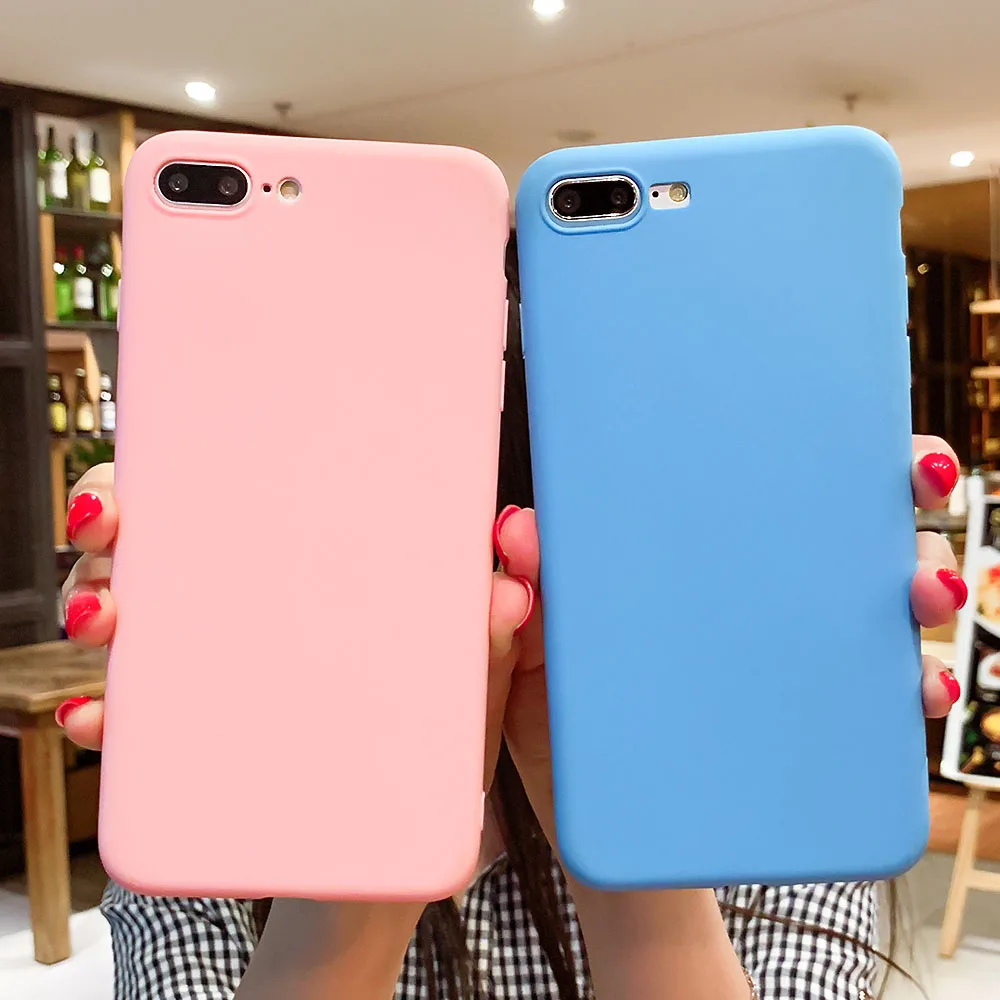Силиконовый чехол для iPhone 5 5S SE 6 S 7 8 Plus Чехлы ТПУ карамельного цвета крышка X XR Xs