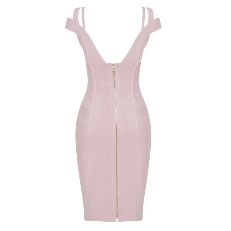 2019 бежевое розовое оранжевое Бандажное платье на бретельках соблазнительное