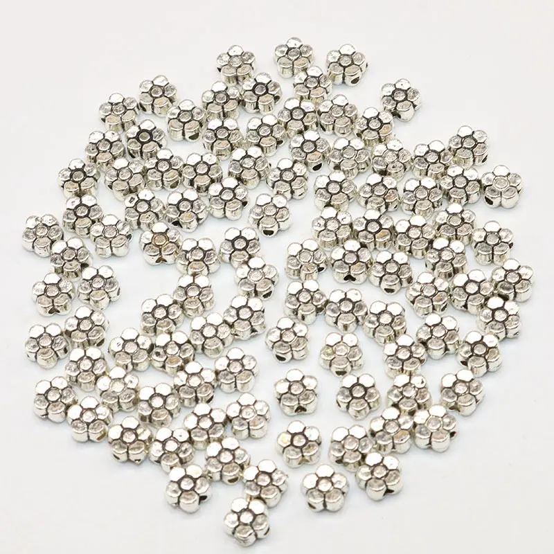 5 мм 100 шт винтажный посеребренный свободный бисер колесо лепестков раскладной