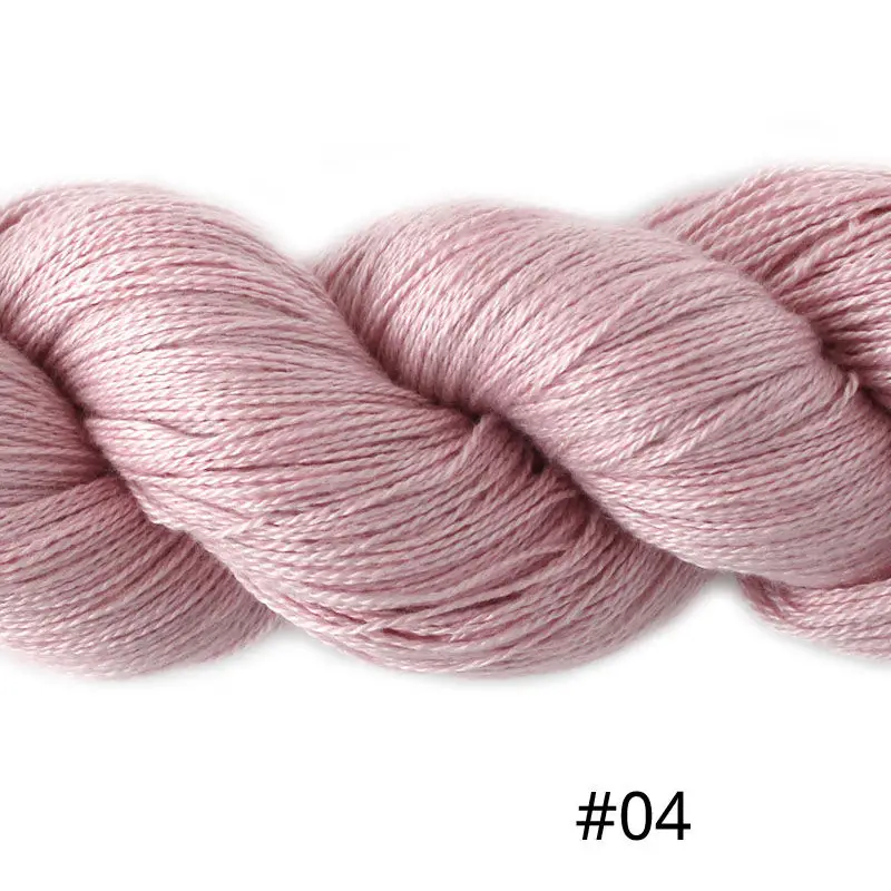 04 Pink Пряжа лотоса, шелковистая кашемировая пряжа, натуральный шелк, кашемир, смешанный, ручная вязка, цветная, сделай сам, вязание крючком - Цвет: 04 Pink