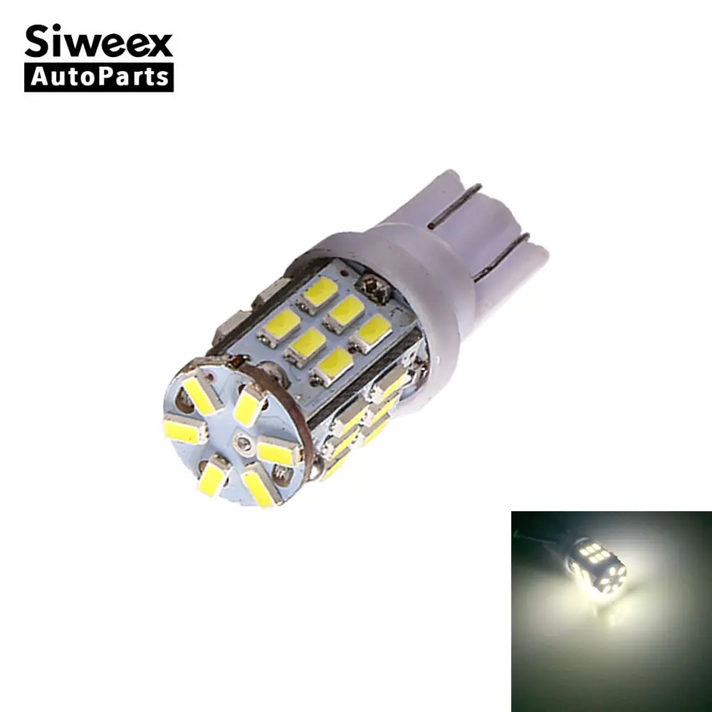 Luces LED de coche T10 W5W, 3014, 30 SMD, cuña, indicador Interior, lámpara de puerta de lectura, blanco, DC 12V, 1 ud.