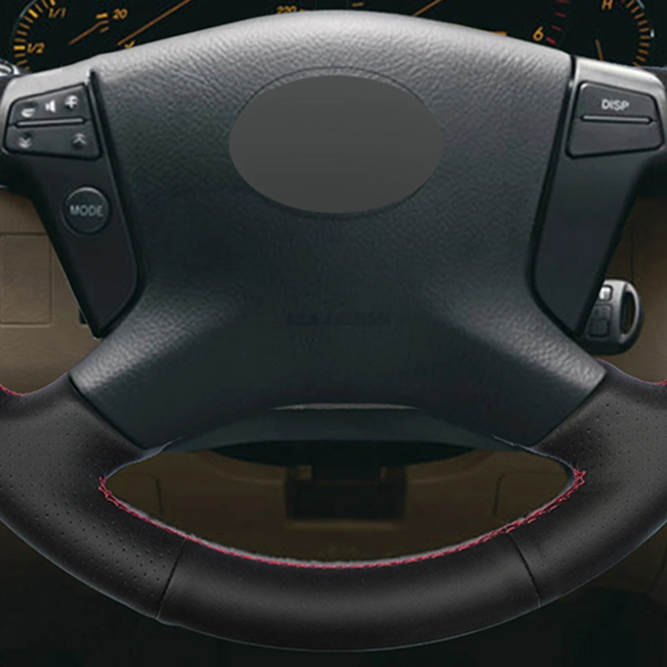 Черный мягкий чехол на руль из искусственной кожи, чехол на руль для Toyota Avensis 2003-2007