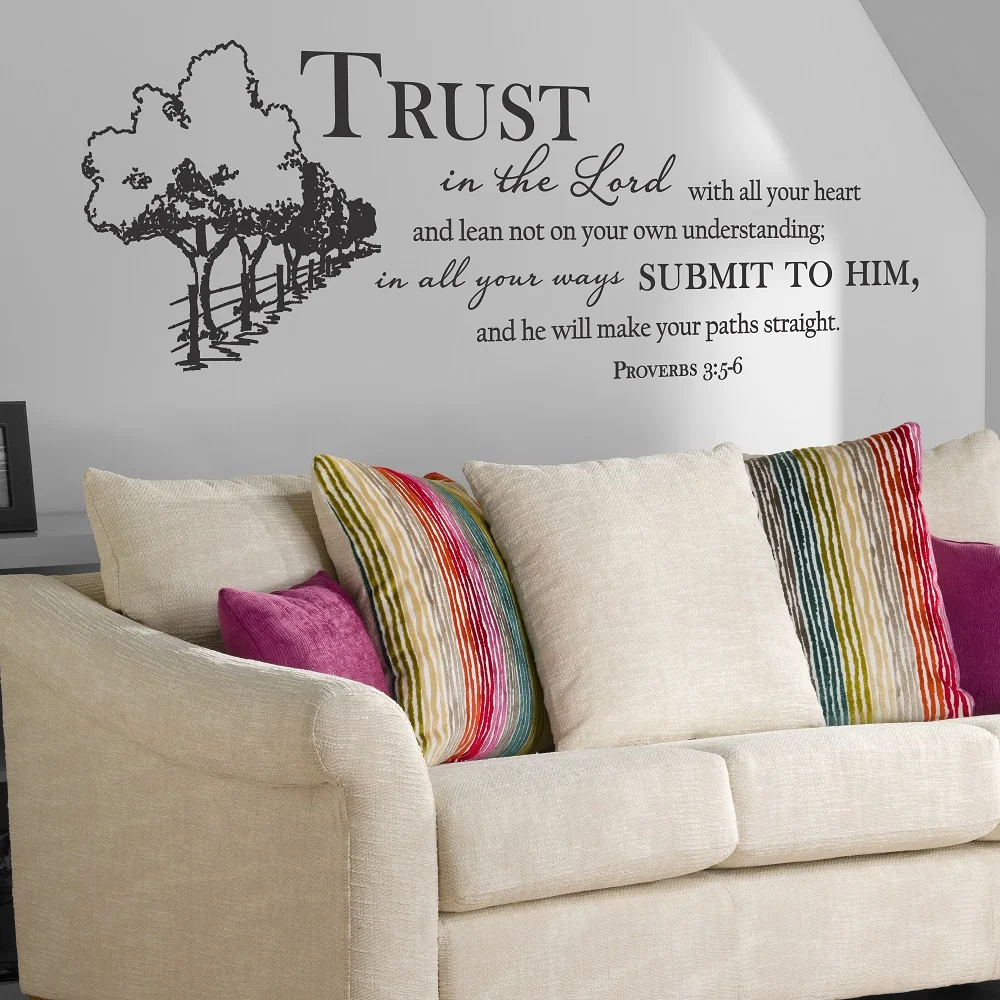 Proverbs 3:5-6 Библейские стихи Jesus god виниловые наклейки на стену христианские