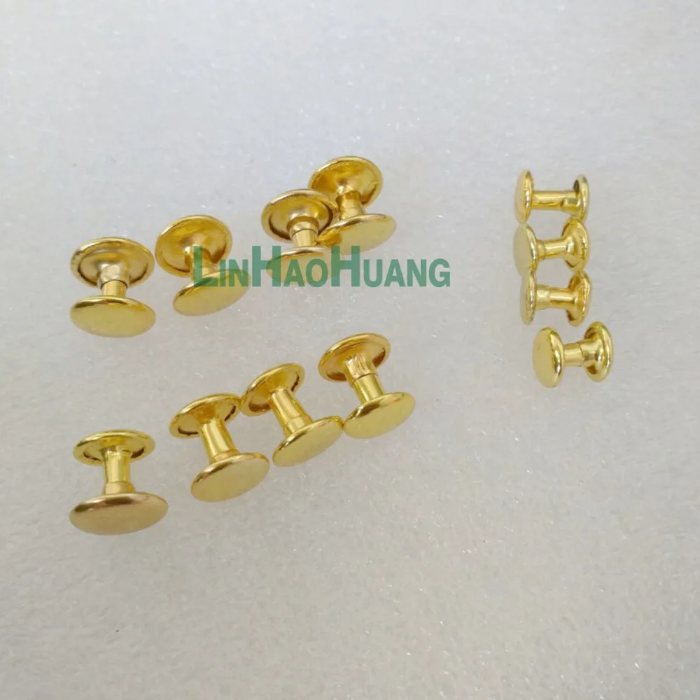 Круглые плоские заклепки золотого цвета 400 шт. медные круглые Шипы винтовые пятна