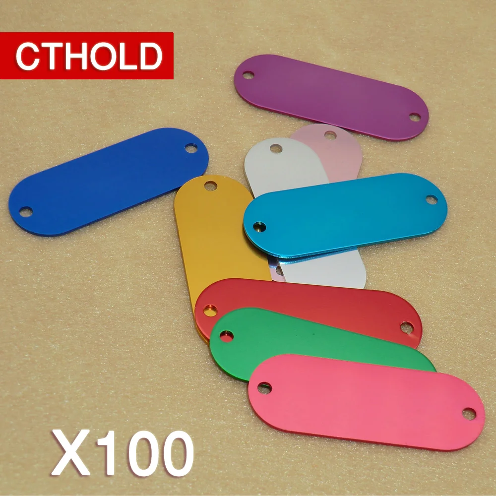

CTHOLD 100pcs blank pet id tags petshop collar dog ID Tags dog name tag engraved pet tags personalized pet dog accessories Long