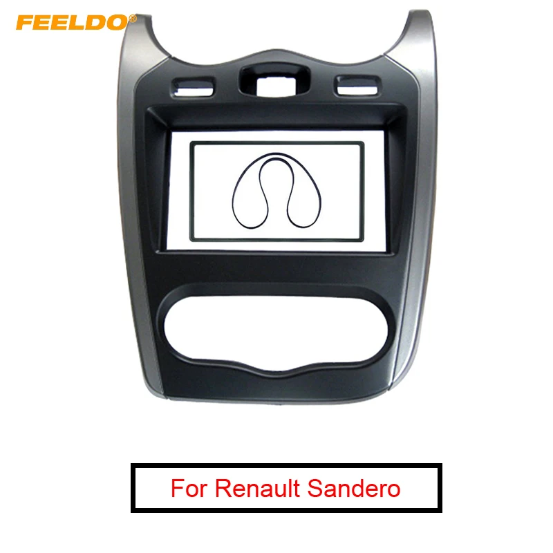 Автомагнитола FEELDO 2 DIN с рамкой для Renault Sandero 2013 установочный комплект # AM5211|Панели|